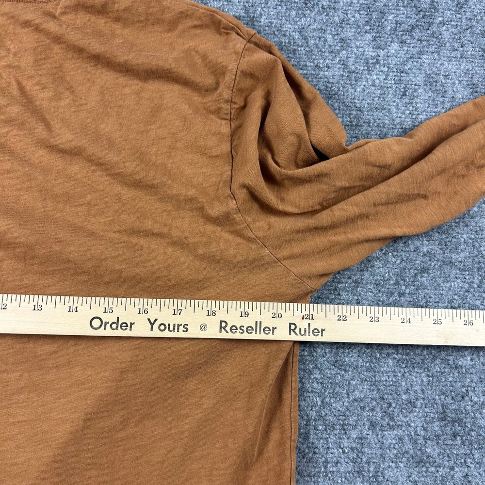 Todd Snyder Pocket T-Shirt Mens L Brown Long Sleeve Slub Cotton Crew Neck - Picture 8 of 9